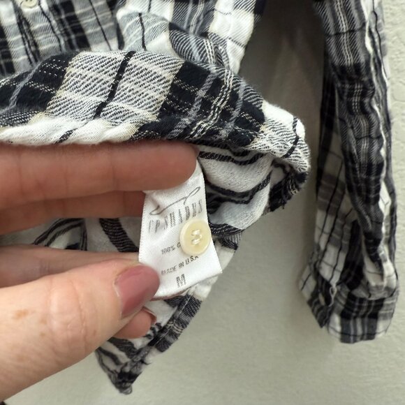 CP Shades Plaid Long Sleeve Cotton USA Made Button Up Shirt Womens size Medium - Picture 4 of 8